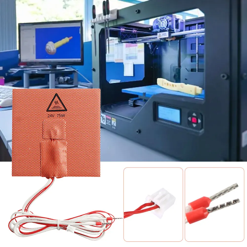VONON 0.1/0.2 3D 프린터용 3D 프린터 히터 패드, NTC 100K 서미스터 히터 패드 플레이트, 24V 75W 가열 침대 패드, 100x100mm