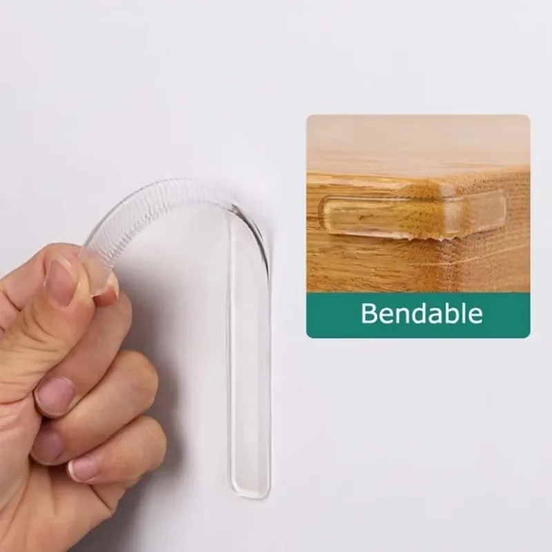 Silicone Self Adhesive Furniture Pads Crib Bumper Pads Refrigerator Anti-collision Strip Wall Protector Door Stopper Silencer