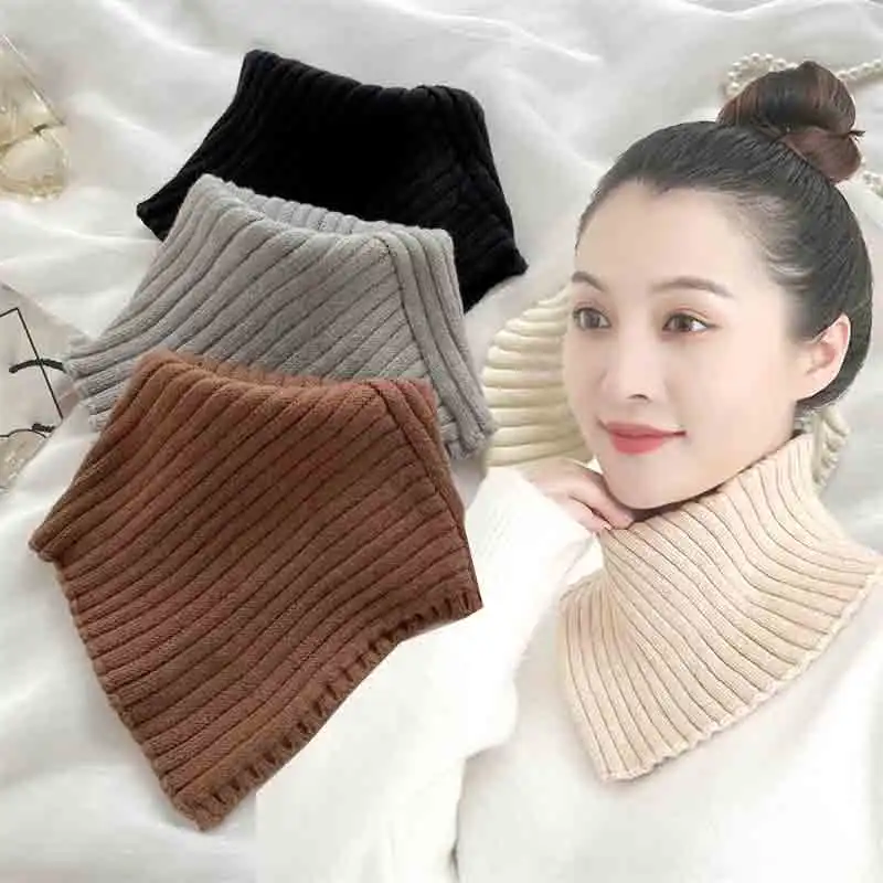 

New Fashion Autumn Winter Knitted Fake Collar Scarf Women Warm Turtleneck Neck Warmer Detachable Winter Warm Windproof Scarf