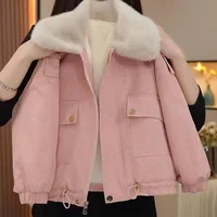 Thickened Fleece Autumn Winter Jacket for Girls Big Kids Purple Cotton Children's Fashionable Winter Clothes Coat