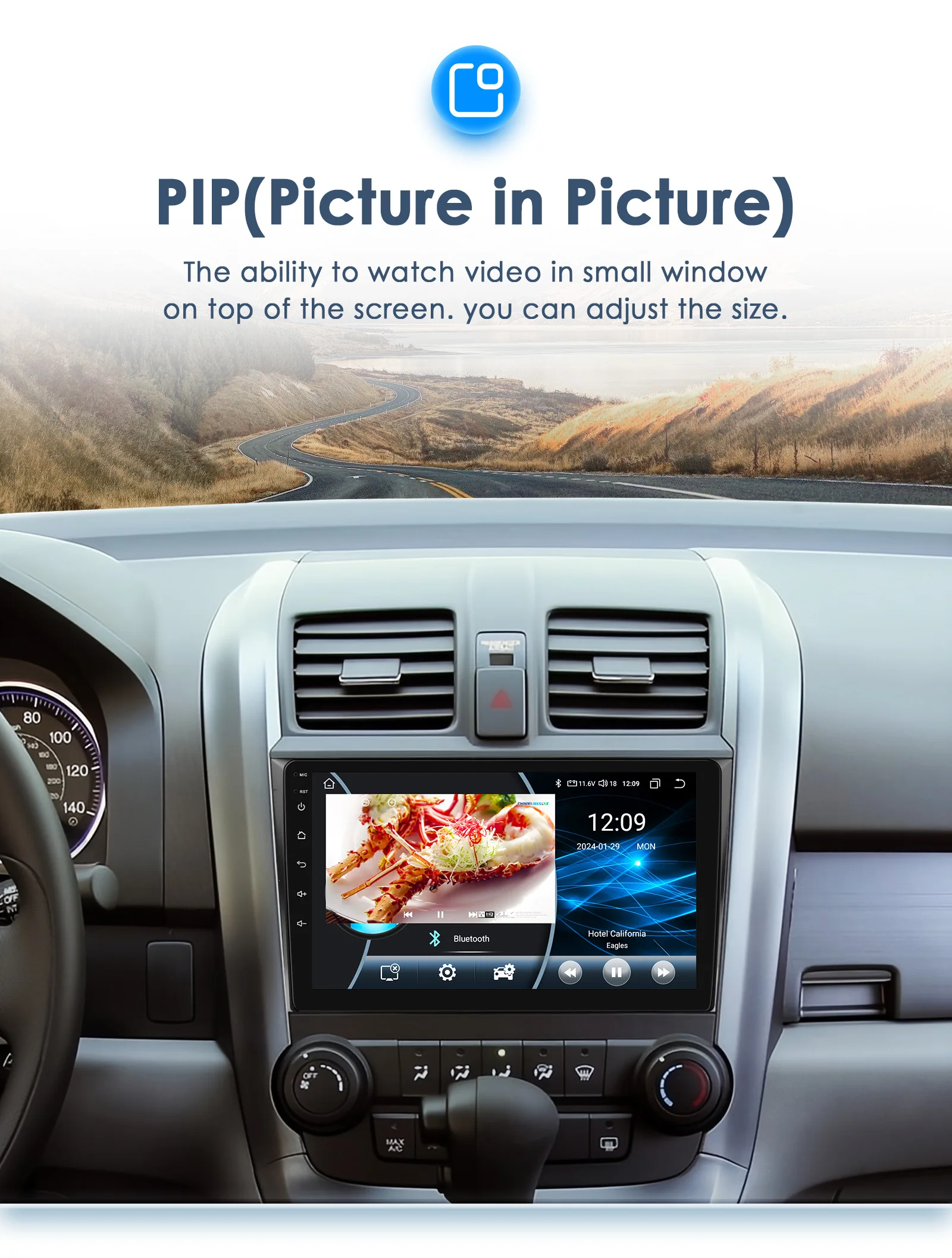 Hizpo Autoradio für Honda CR-V 3 RE CRV 2007–2011, GPS-Auto, intelligente Systeme, intelligentes Autoradio, CarPlay, Android Auto, 9 Zoll, 8 Kerne – Detail 24