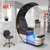 Unique Nail Salon Creative Design Manicure Moon Shaped Pedicure Chair Modern Electric Foot Spa Chair 4