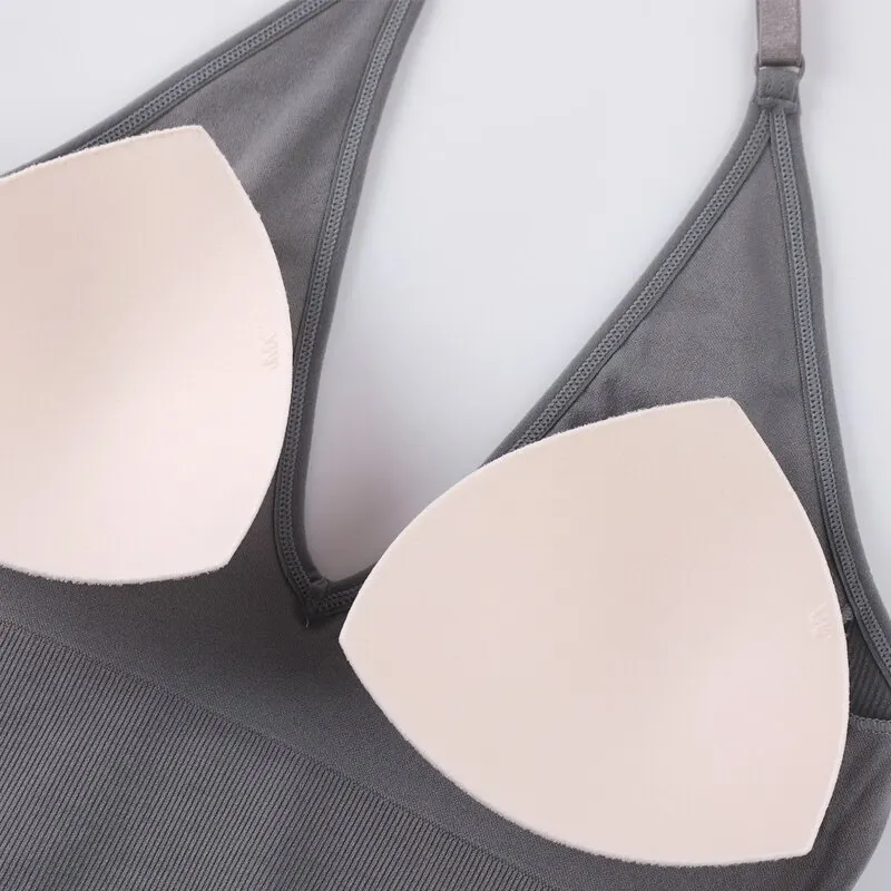 Women Lingerie Bra Flarixa Halter Sports Bra Women Seamless Padded Activewear Bra Fitness Yoga Top Bralette Back Invisible Gym Workout Underwear