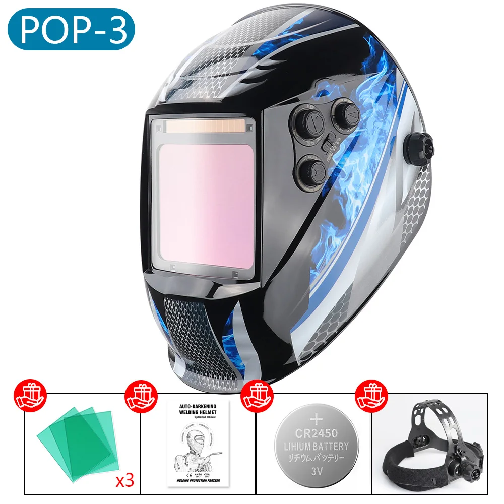miller tig torch 100*97mm Welder Mask Large View Auto Darkening Welding Helmet True Color DIN4/5-9/9-13 1/1/1/2 Upgrade Helms for Grinder Cutting welding rods Welding & Soldering Supplies