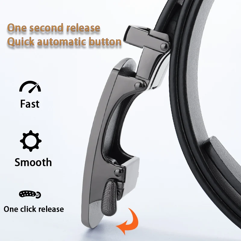 Automatic Leather Ratchet Belt for Men - Adjustable Fashion Designer Belt