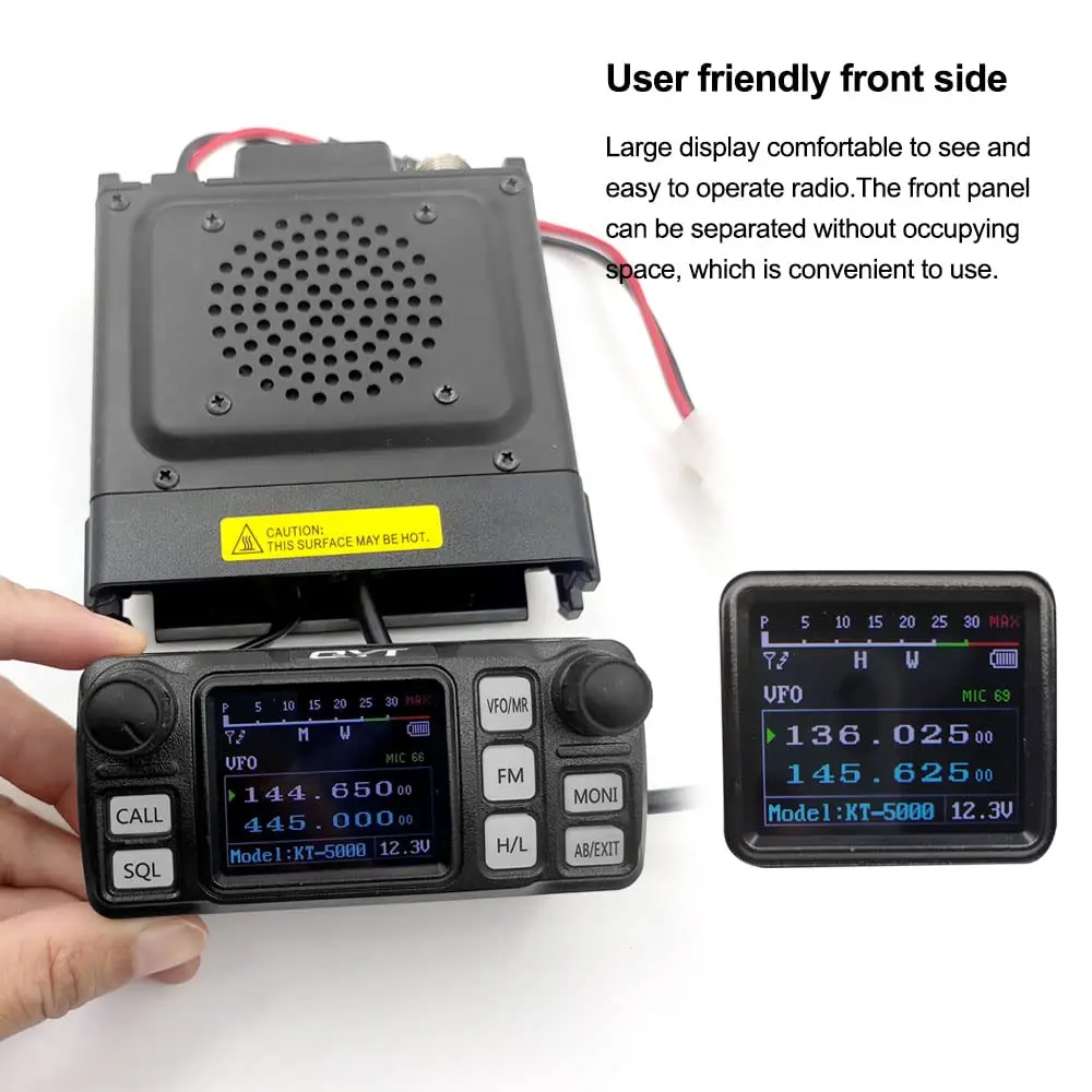 QYT Kt-5000 KT5000 25W VHF UHF 듀얼 밴드 FM 상업용 무전기 2톤 5톤 VOX 스크램블러 차량용 무전기