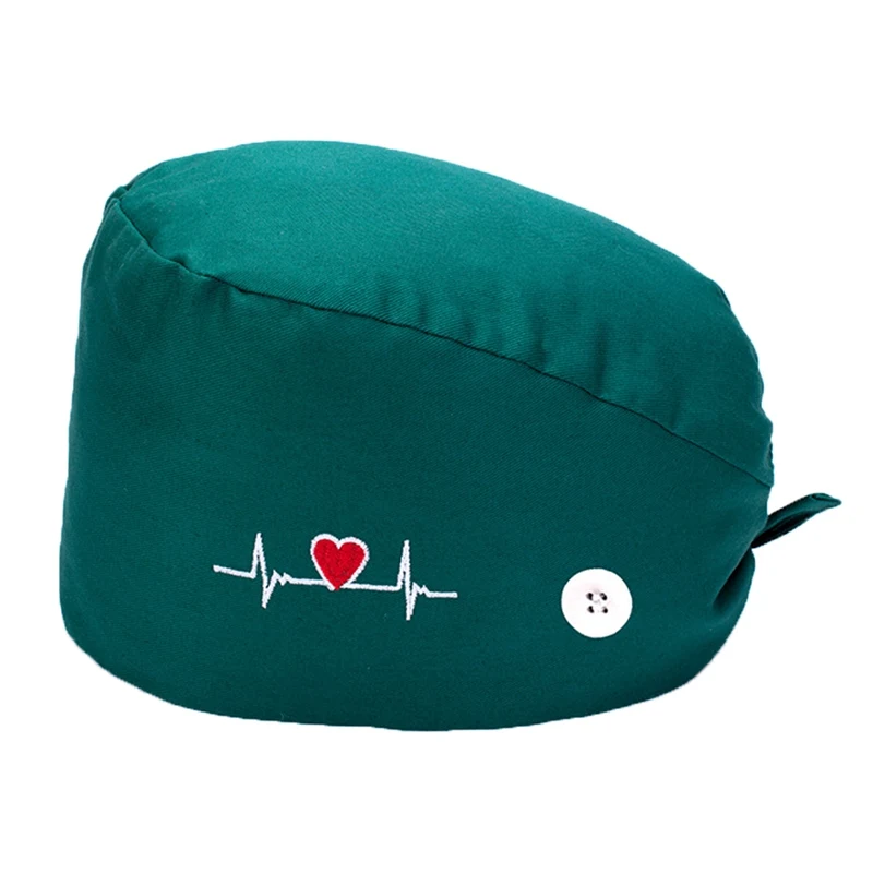 Fashion Floral Surgical Cap Doctor Hat Nurse Printin Solid Color Embroidery Operating Room Medical Women Operating Room Hat 4
