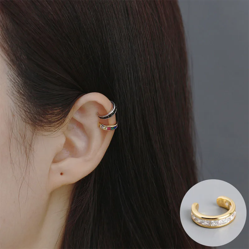 

100% 925 Sterling Silver Gold Zircon Geometric Earrings for Women Girl Design Fashion Square Jewelry Birthday Gift Dropshipping