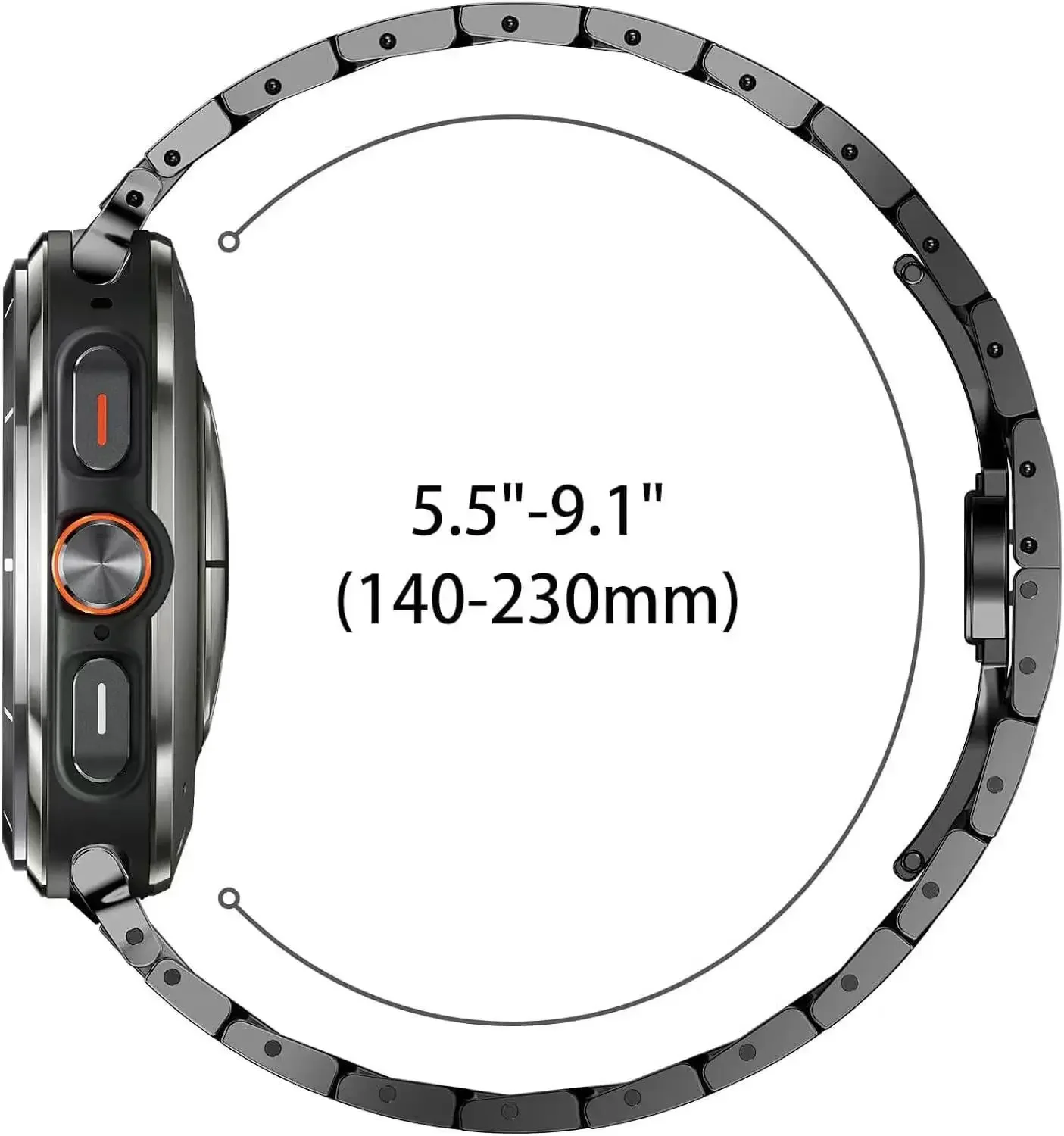 Luxury Stainless Steel Metal Strap for Smartwatch - No Gap Design Bracelet Wristband, 47mm Belt