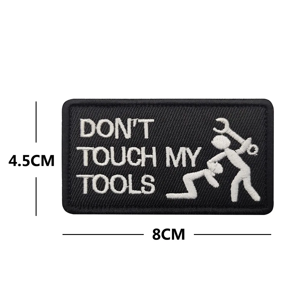 Embroidery English Alphabet Motivational Phrases Biker Saying Funny Slogan Words Patches Appliqued Military Chevron Strip Badges