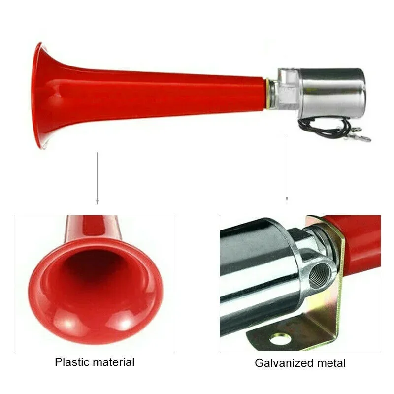 Super Loud Car Air Horn 12v/24v Alarm Horn 180dB Electric Air Compressor Signal Alarm for Car Truck Motorcycle Van