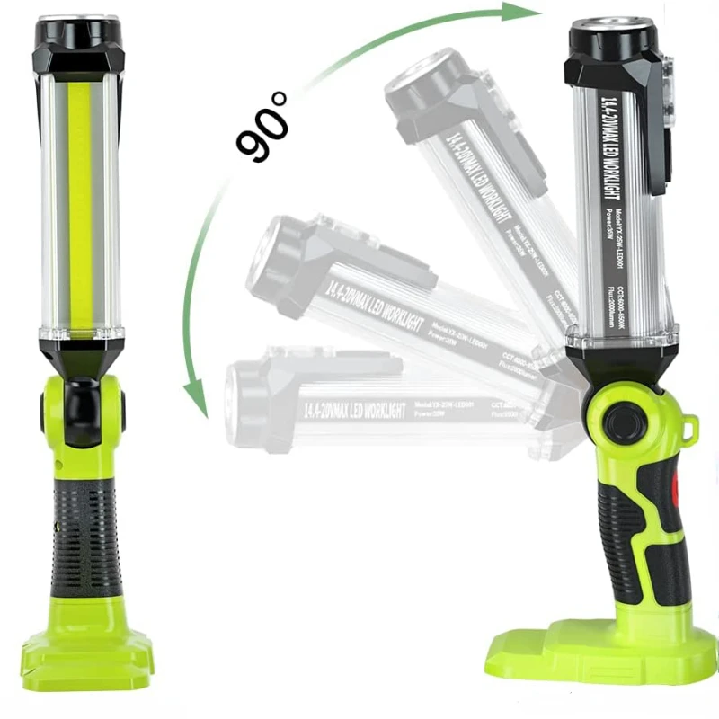 Luz de Trabalho sem Fio Led para Ryobi Lanterna Multifunções ao ar Livre Iluminação Ampla Bateria de Lítio 14.418v Mais Plus 2000lm - Image 6