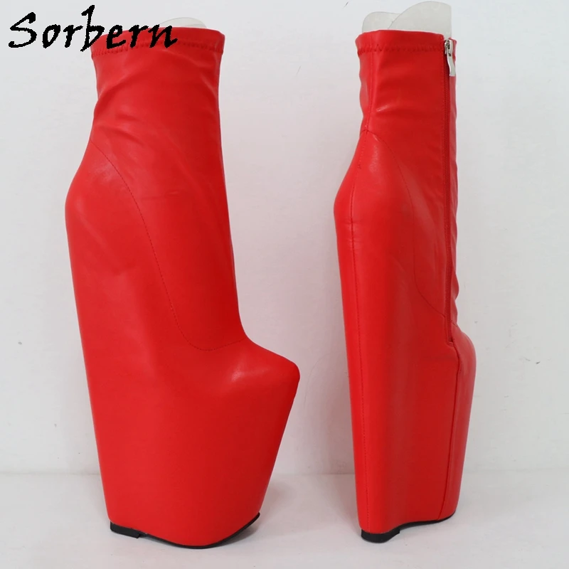 Sorsten-30Cm 웨지힐 부츠 여성용 두꺼운 플랫폼 발목 부츠 플러스 사이즈 여성용, 크로스 드레서, 블랙, 커스텀