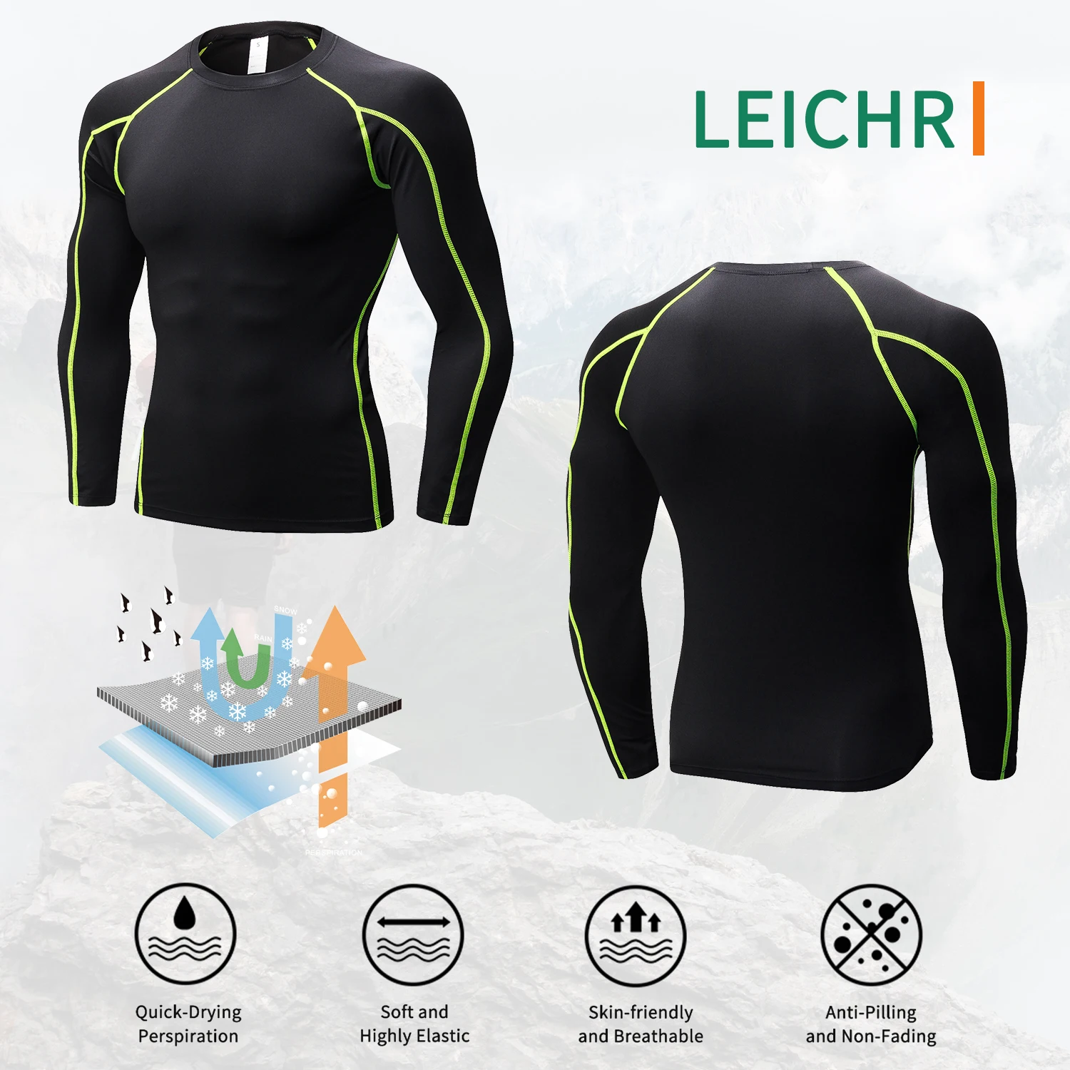 New Quick Dry Running Compression Shirt Men Fitness Long Sleeves Running Men Gym Shirt Tight Men Bodybuilding Sport T-shirt