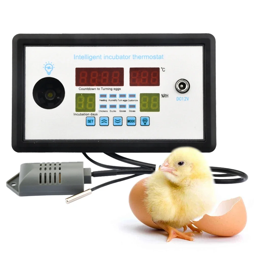 W9005 Temperature Humidity Controller Incubator Multifunction Automatic Egg Controller AC110-220V / DC 12V Thermostat Incubation