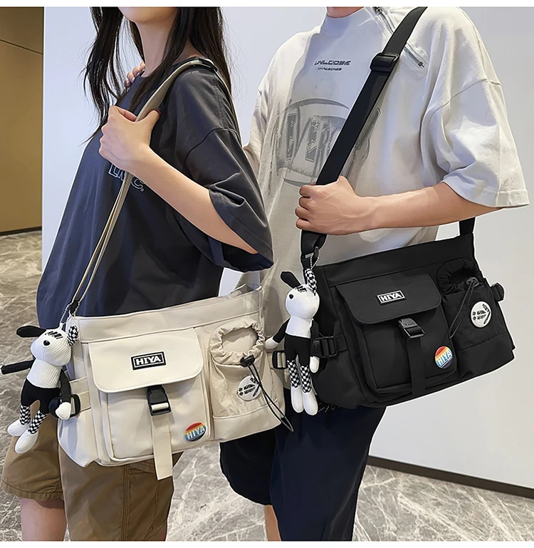 Nylon-Umhängetasche mit großem Fassungsvermögen, trendige Paar-Umhängetasche, lässige Arbeitstasche mit mehreren Taschen – Detail 9