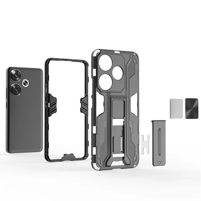 Magnetic Holder Kickstand Armor Cover with Silicone Protection