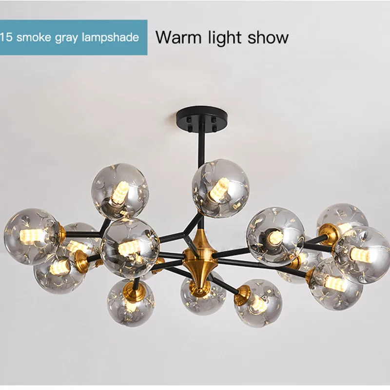 

Nordic Retro LED Chandelier For Living Room Dining Room Kitchen Bedroom Ceiling Pendant Lamp Glass Ball E27 Design Hanging Light