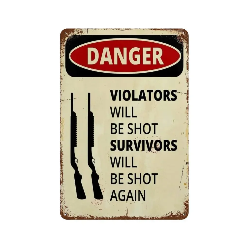 thumbnail image 1 of letrero de metal de venta caliente, advertencia de prohibido el paso, perderá el letrero, para decoración de pared de sala de estar, dormitorio, oficina, 8 x 12 pulgadas, 1 of 5