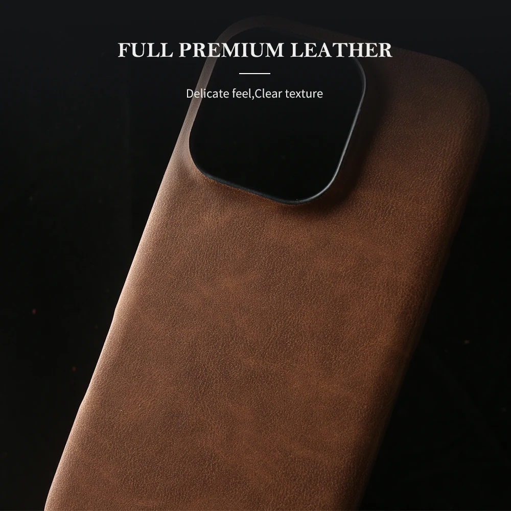 Luxurious Leather Phone Case - Skin Feel, Shockproof, Solid Color Back Cover