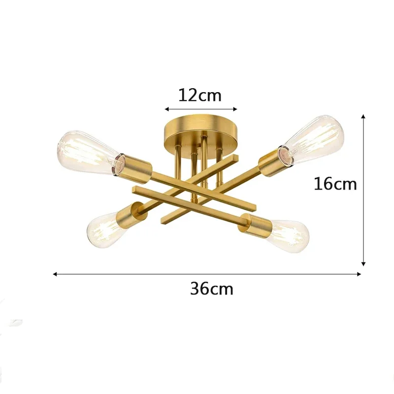 Modern Sputnik Ceiling Chandelier Nordic Semi Flush Mount Ceiling Lamp Vintage Home Decor Lights Lighting Fixture plafonnier LED led chandelier ceiling chandelier art lighting fixtures