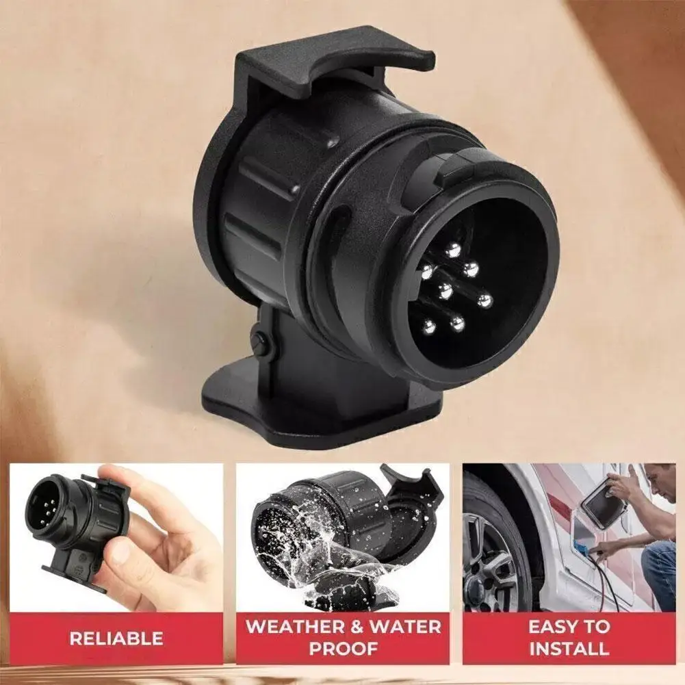 13 To 7 Pin Plug Adapter Trailer Connector 12V Towbar Towing Waterproof Plugs Socket Adapter Protect Connections A30 trailer plug adapter trailer socket trailer plug socket trailer plug towing adapter towing adaptor