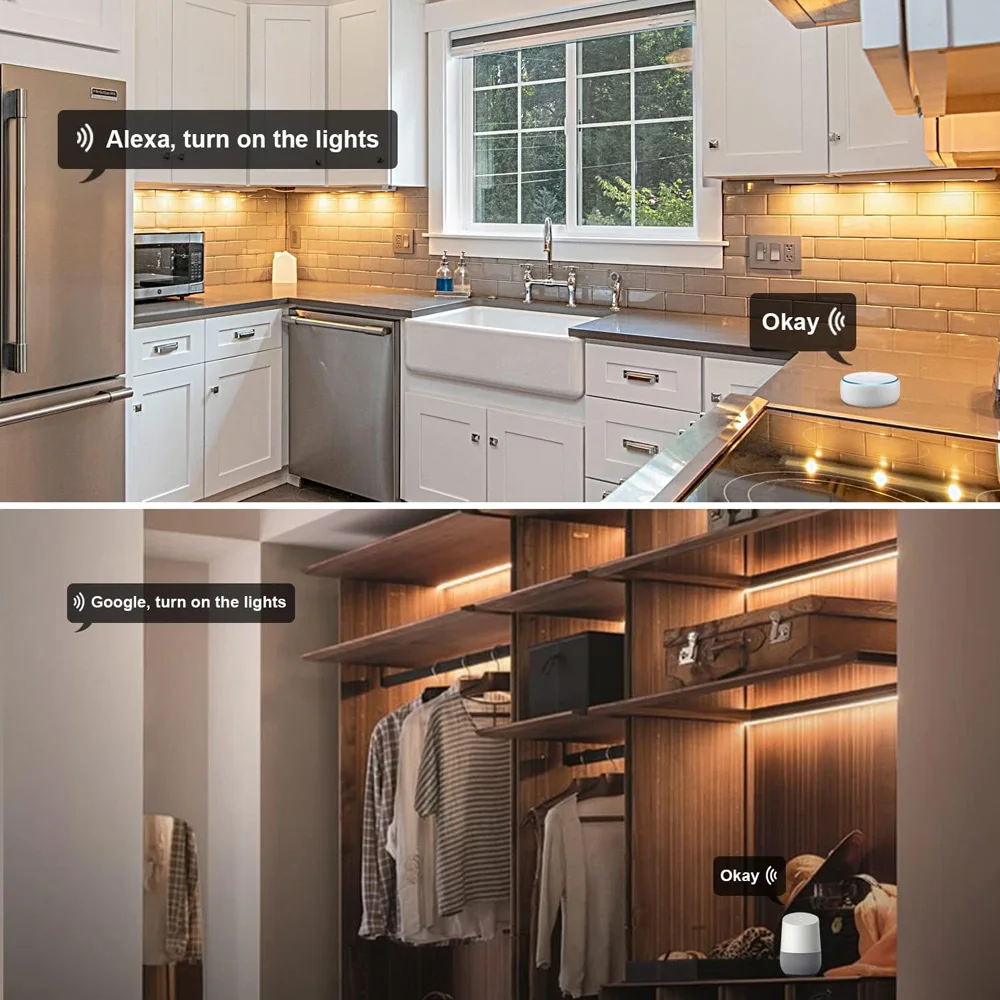 Tuya WiFi COB LED قطاع 12 فولت 1 متر 2 متر 3 متر 4...