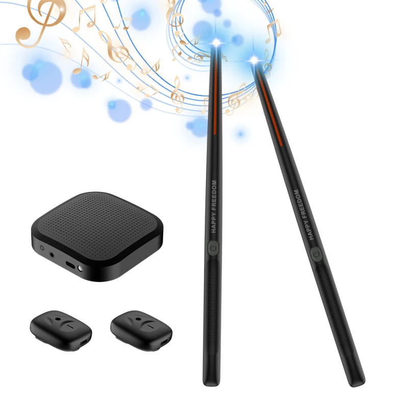 Portable Smart Electronic Drum Somatosensory Air Drum Kit 2 Pedals Low Latency DSP Level Sound Card for Drummers Beginners