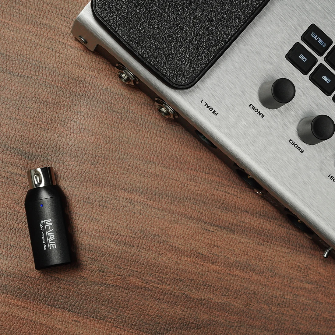 M-VAVE SK7 MIDI Adapter Wireless Midi Receiver Ultra-Low Latency Plug & Play USB-C Rechargeable Adapter Plug and Play Support