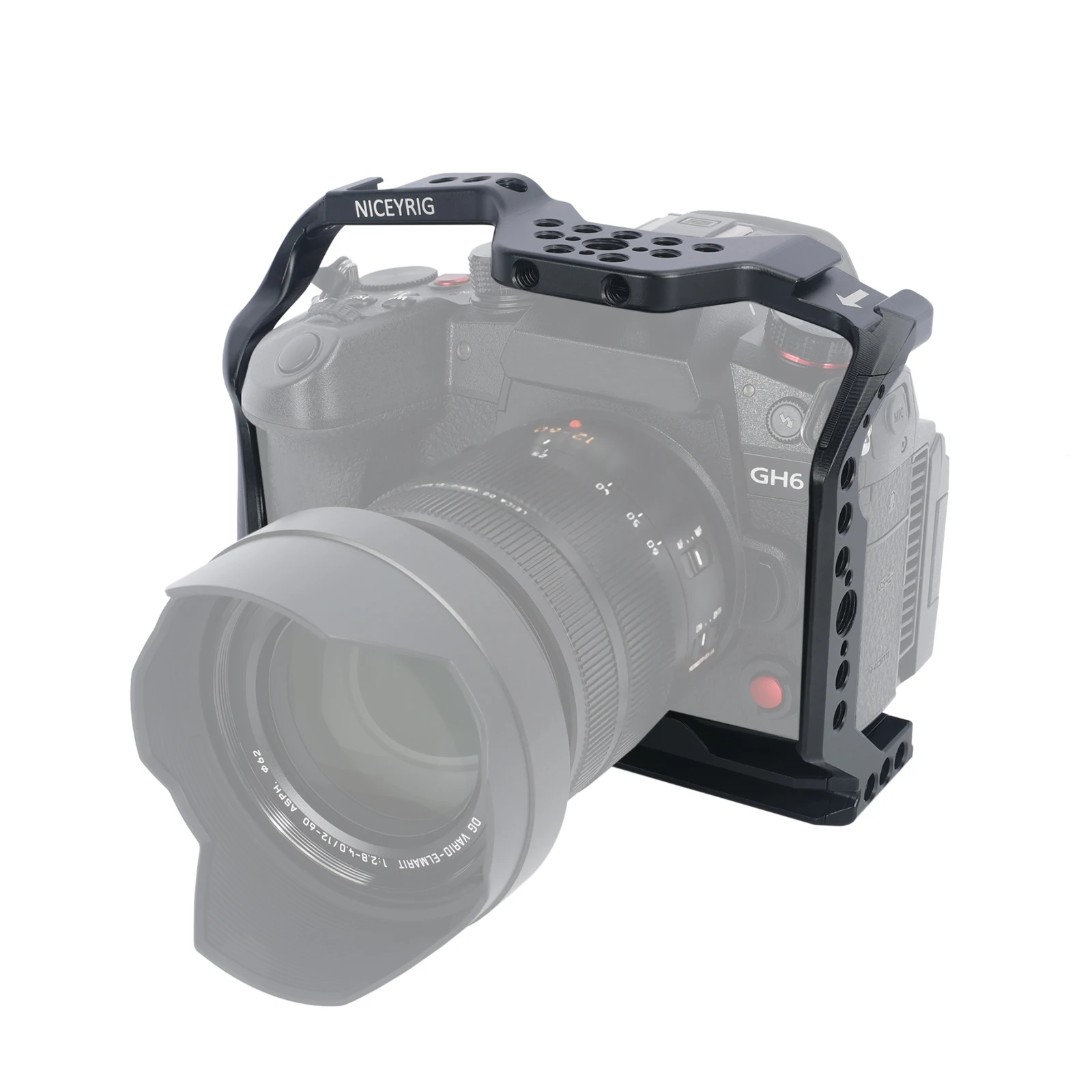 Gabbia Per Fotocamera Niceyrig Per Panasonic Lumix Gh6 Con Supporto Per Scarpe Fredde E Binario Nato