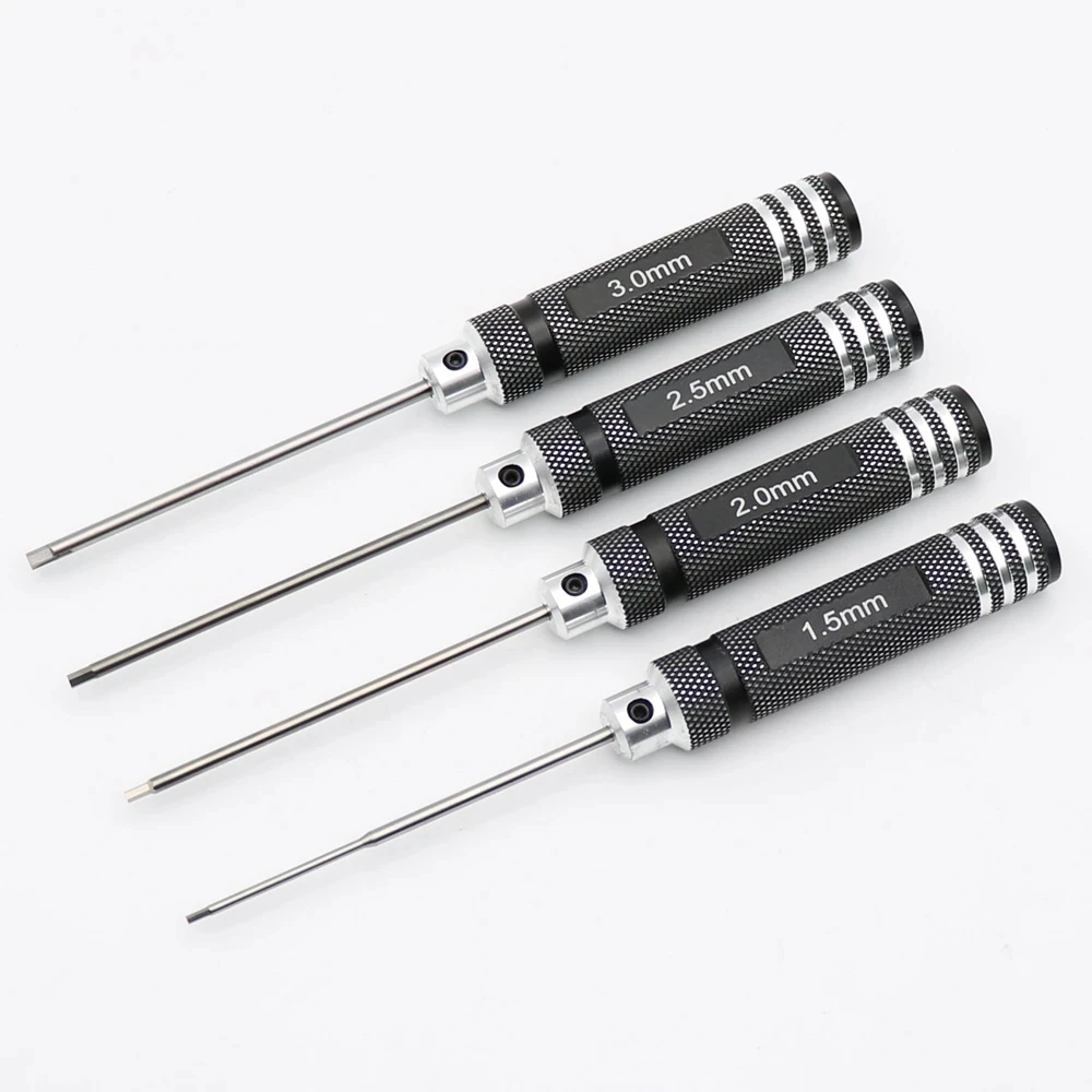 4PCS 1,5/2/2,5/3,0mm Schwarz Hex Treiber Inbusschlüssel Reparatur Werkzeug Set für RC Autos – Detail 10