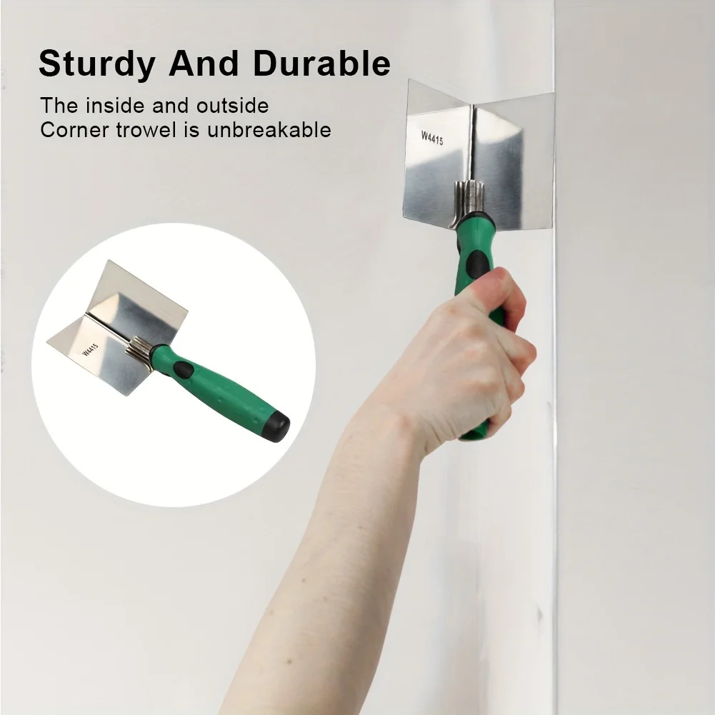 Ferramenta de canto de aço inoxidável Drywall, Faca Flexiona 90 Degree Corner Mudding Finish Tool, Ferramenta de mão