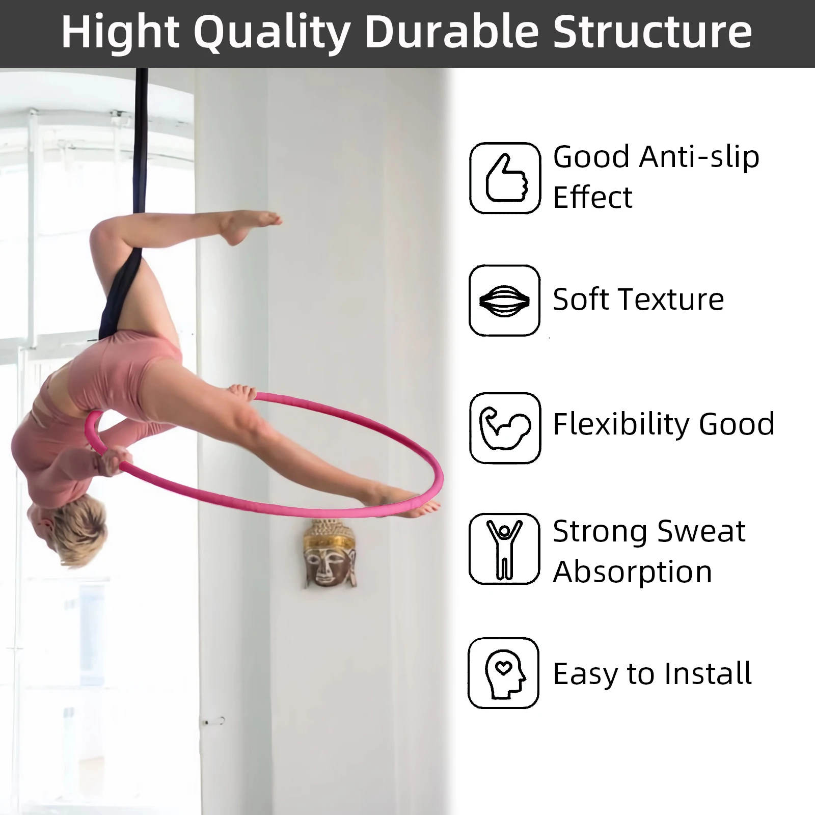 Aerial Hoop Tape Non-Slip Grip Tapes for Wrapping Lyra Hoop Aerial Ring Athletic Tape for Arts Fitness Training 5cm*5m