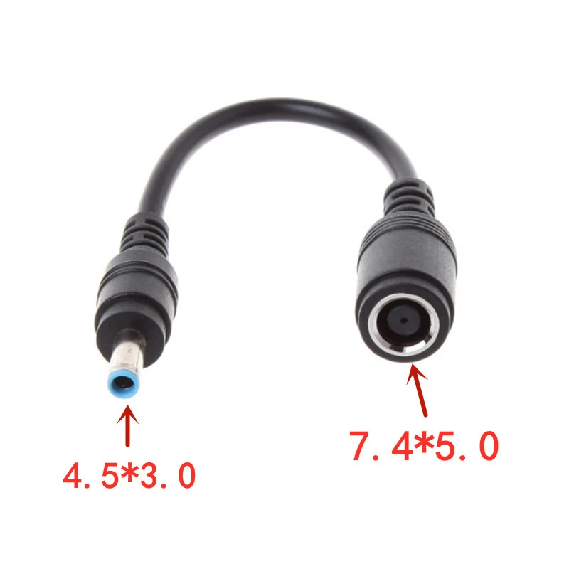 7.4x5.0mm To 4.5x3.0mm Tip DC Power Adapter Charger Connector For HP Laptop Stream Spectre Pavilion Envy Elitebook Split Chrome