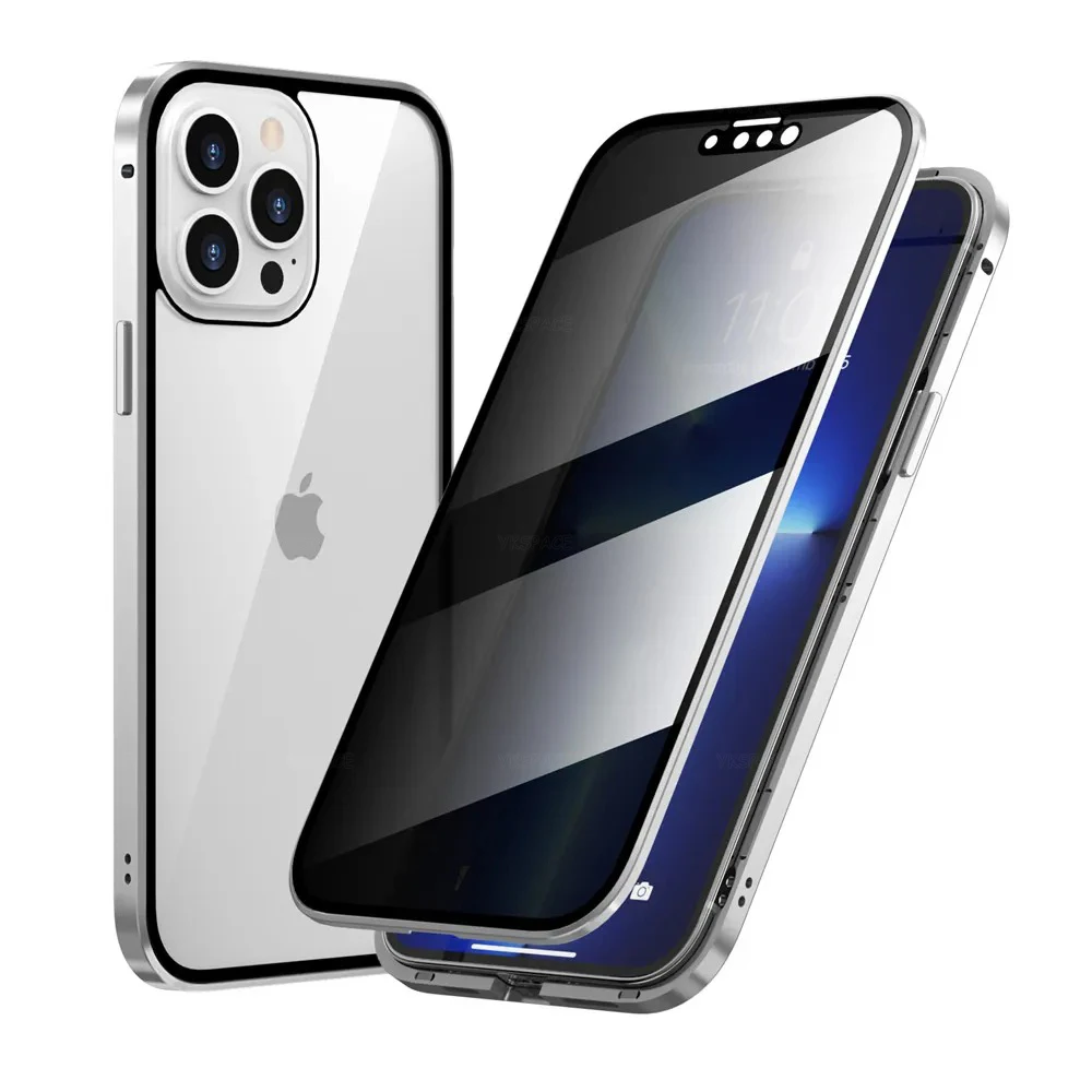 Enhanced Privacy Magnetic Case with Lens Protection and Tempered Glass