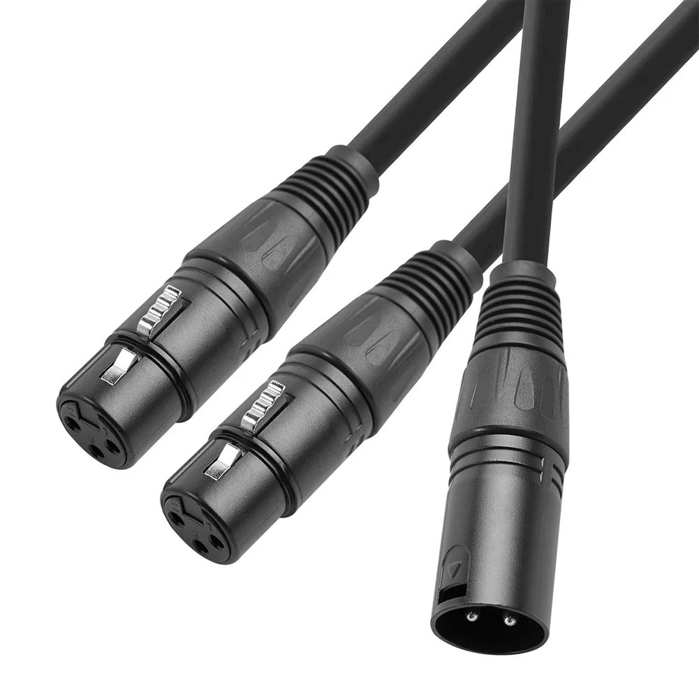50cm XLR Splitter Cable 3Pin XLR Male To Dual XLR Female Y-Splitter Cable 1 Male To 2 Female XLR Y Splitter XLR Y Splitter Cable