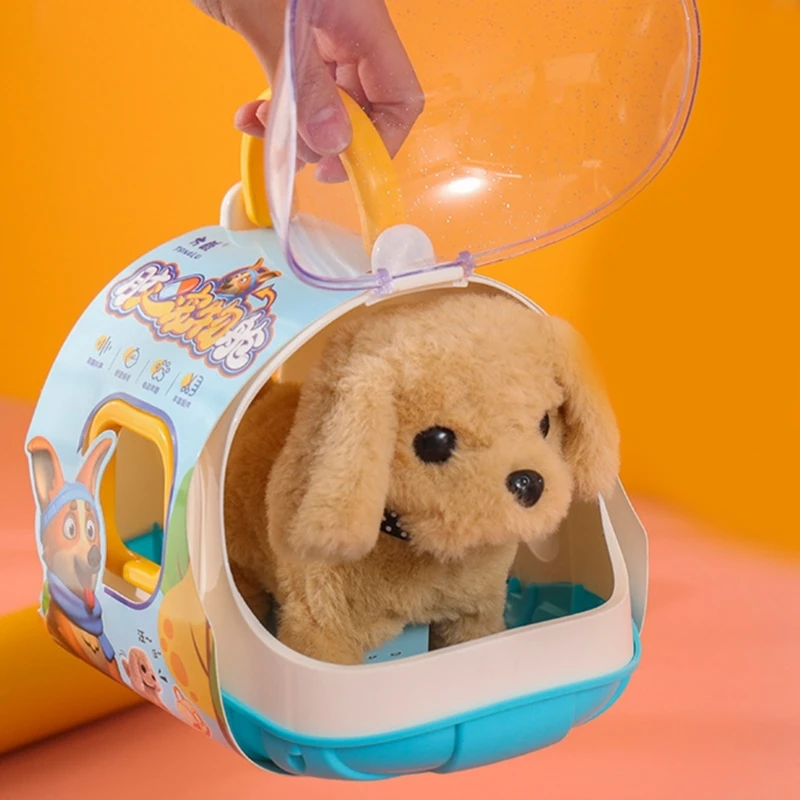 Kids Fun Electronic Walking Animal Plush Toy Toddler Crawling Learning Simulation Puppy Rabbit Pretend Play Game Girls Gift
