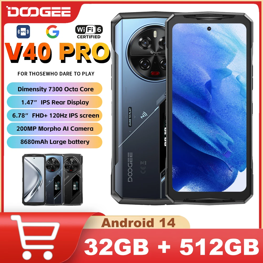 DOOGEE V40 Pro 5G 16GB+512GB ブルー グローバル版 頑丈なDOOGEE-V40プロ電話,グローバルバージョン,mtk