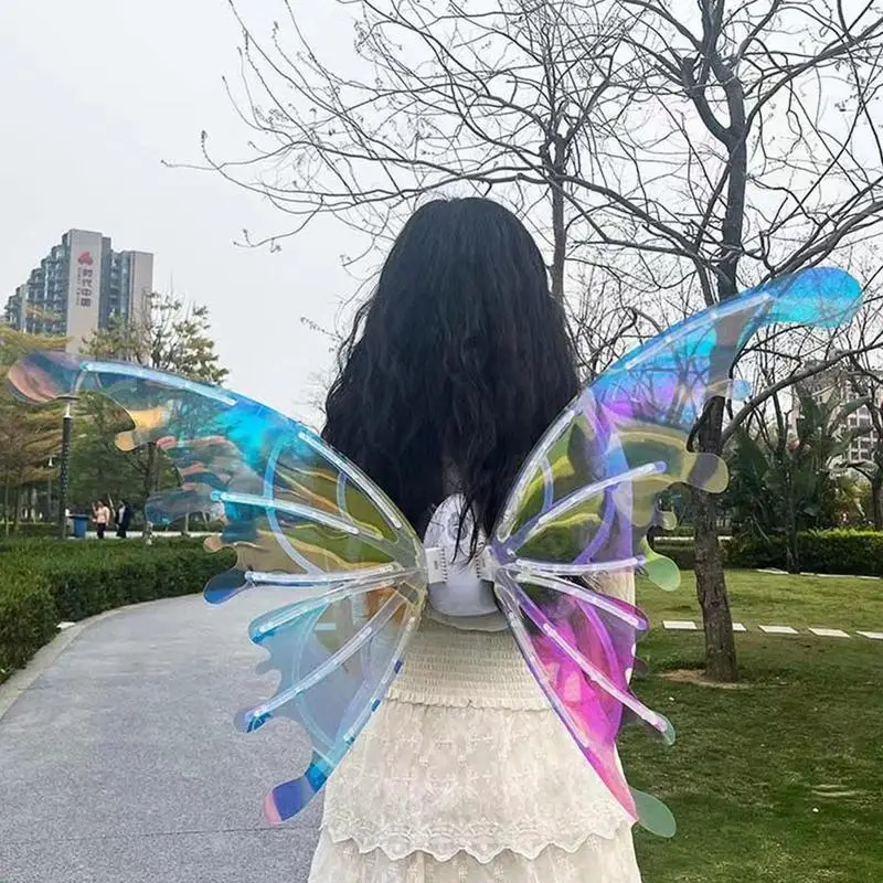 

Girls Electrical Butterfly Wings With Music Lights Glowing Shiny Dress Up Moving Fairy Wings For Birthday Wedding Christmas