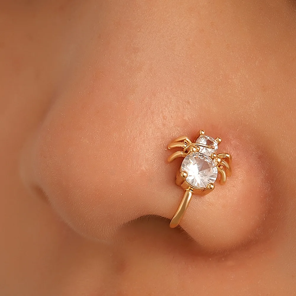 Nose Studs ,fake Nose Ring ,indian Nose Ring, Gold Nose Hoop, Nose Ring, CZ  Nosering, NON Piercing Nosering, CLIP on Nosering Earring 