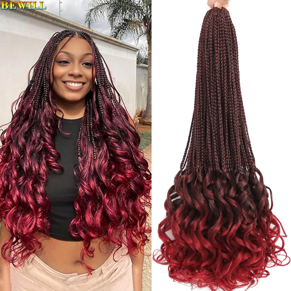 18 24 Inch French Curl Crochet Braids Pro-Looped French Curl Braiding Hair Soft Bouncy Loose Wavy Synthetic Hair for Black Women