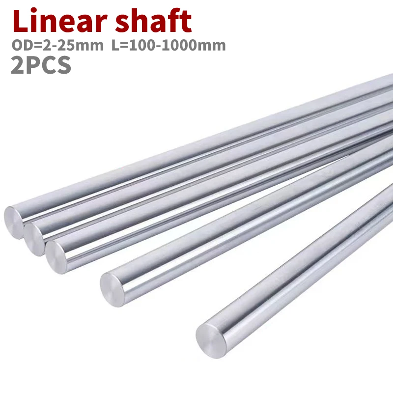 2PCS 2mm 6mm 8mm 10mm 12mm 16mm OD Linear Shaft Length 100-1000mm Optical Axis Cylinder Liner Rail for 3D Printer Axis CNC Parts