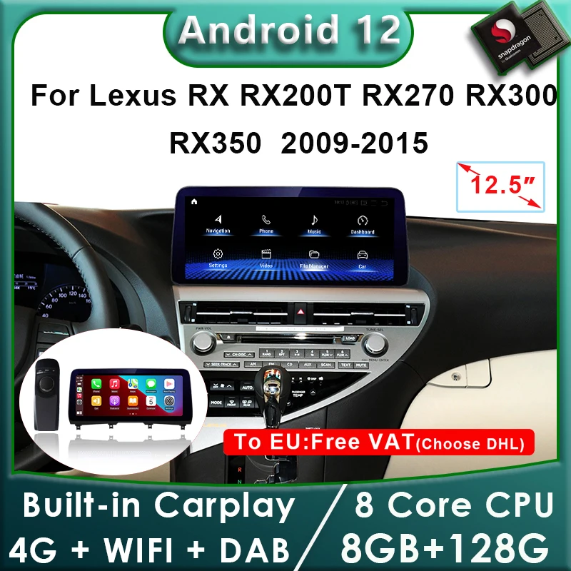 Android 12 Snapdragon 8+128g Car Radio Gps Navigation Multimedia Player