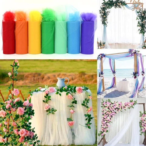 

15cm*25Yards Tulle Roll Organza Spool Tutu Fabric Wedding Birthday Decor Baby Shower Tutu Skirt DIY Crafts Party Backdrop Supply