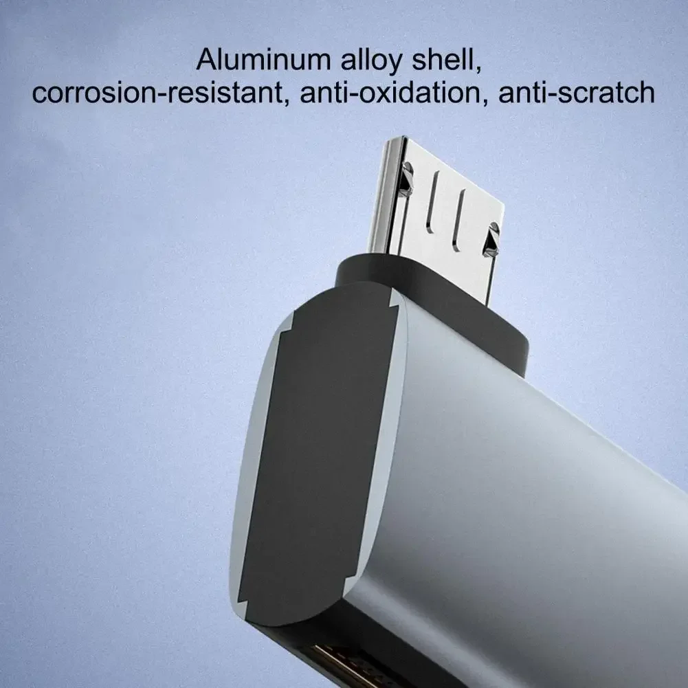 Enhanced OTG Adapter 4K 90° Left Angle Powered Micro USB to USB Adapter