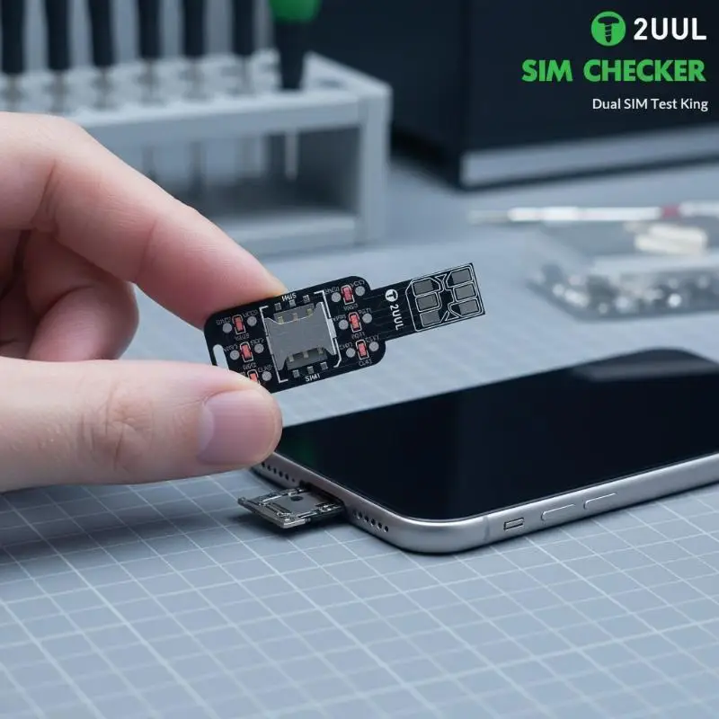 2UUL 듀얼 SIM 카드 결함 감지기 LED 라이트 빠른 반응 모바일 폰 수리 기술자 수리용