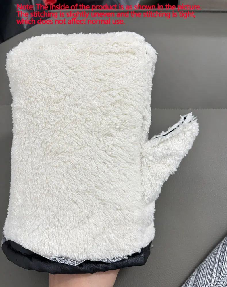 2 Stück Winter-Elektrofahrradhandschuhe – warme, verdickte Griffabdeckungen, regen- und winddicht, Motorrad-Handschutz aus PU-Leder – Detail 8