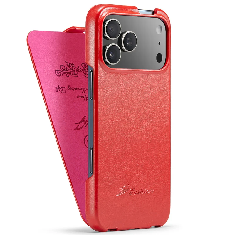 Vertical Flip Leather Case - Retro Vintage Business Fold-up Cover