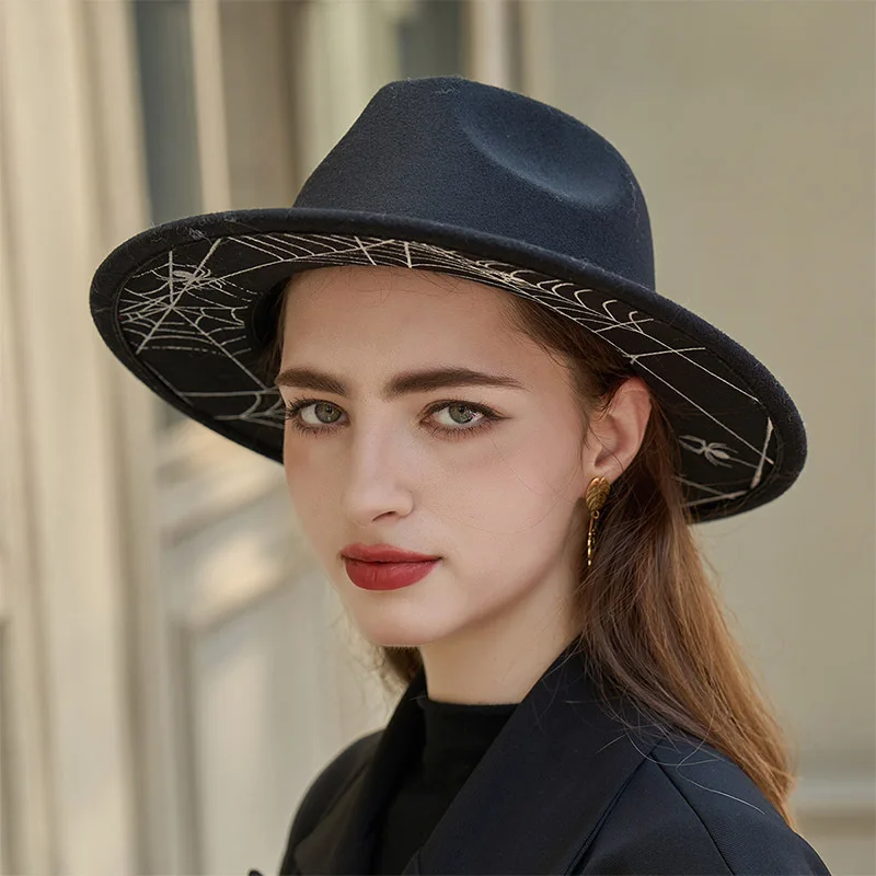 Fashion Hat Women's Vintage Fedora Hat with Wide Brim for Autumn Winter