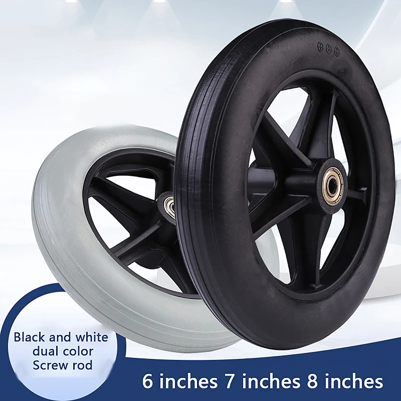 

1pc 6/7/8 Inch Solid Tire Wheel Accessories With Bearings Wear Resistant Wheelchair Caster Universal Front Wheel Replacement
